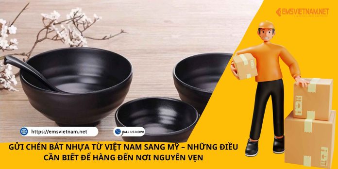 GỬI CHÉN BÁT NHỰA TỪ VIỆT NAM SANG MỸ – NHỮNG ĐIỀU CẦN BIẾT ĐỂ HÀNG ĐẾN NƠI NGUYÊN VẸN